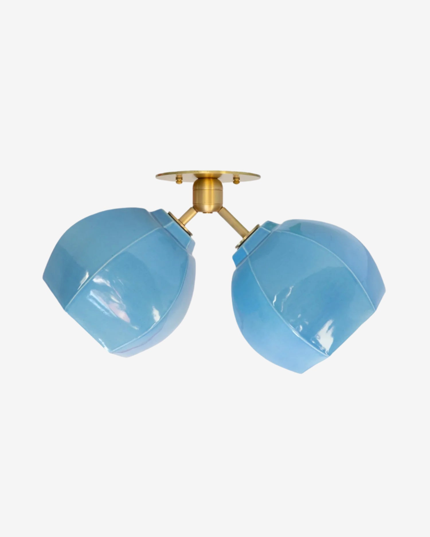 10" Cornflower with Hewn Brass