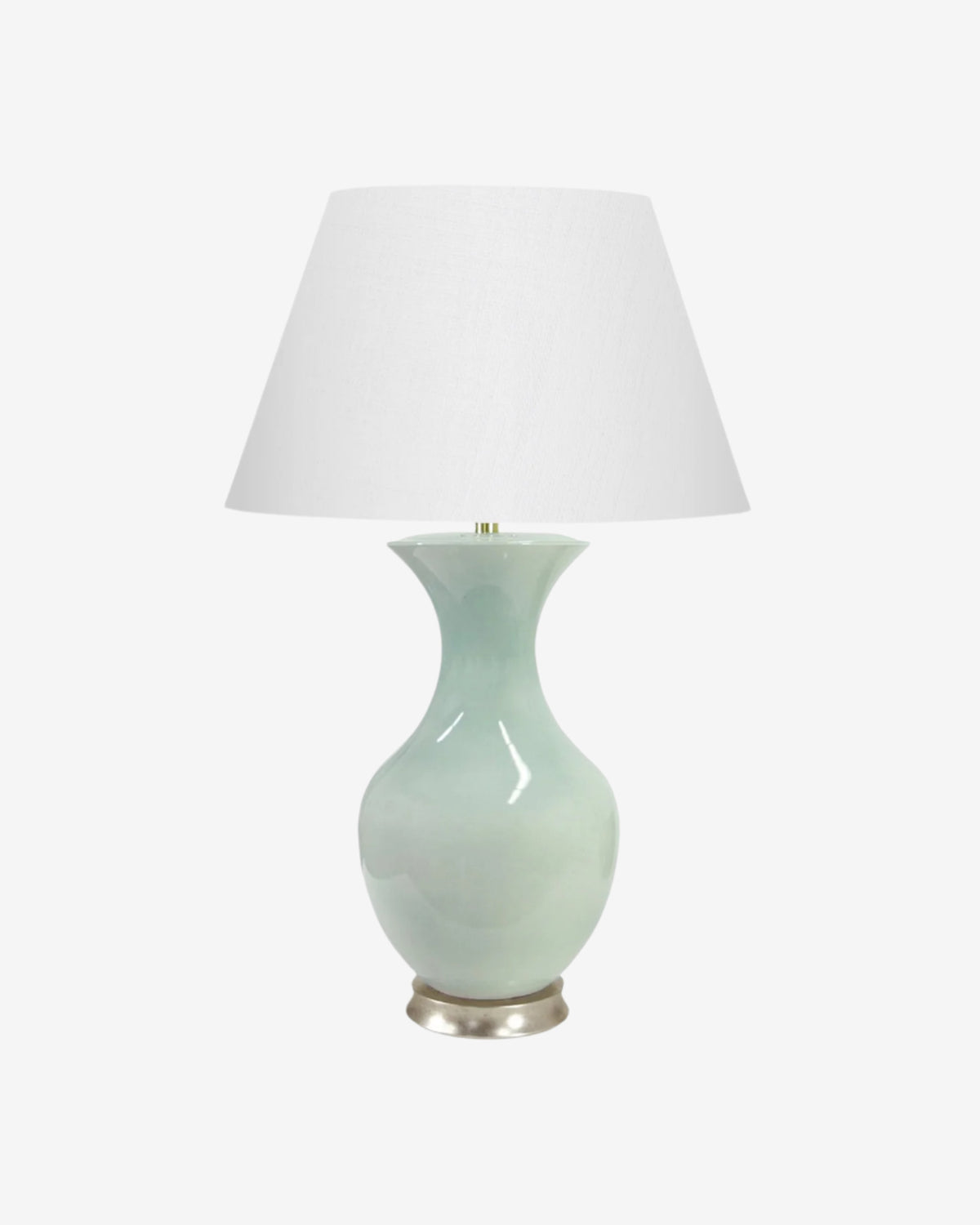 Blue Celadon on Warm Silver Stand with 18" Empire