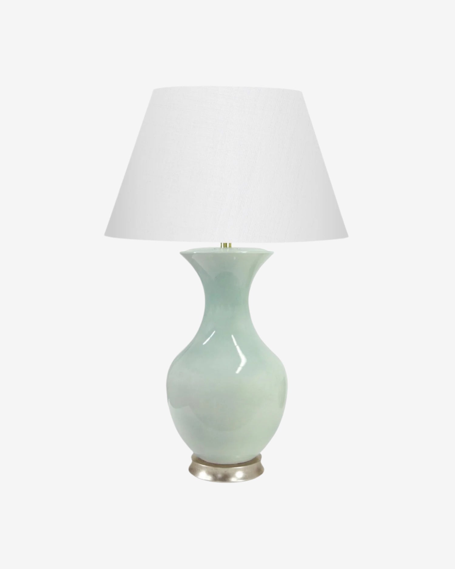 Blue Celadon on Warm Silver Stand with 18" Empire