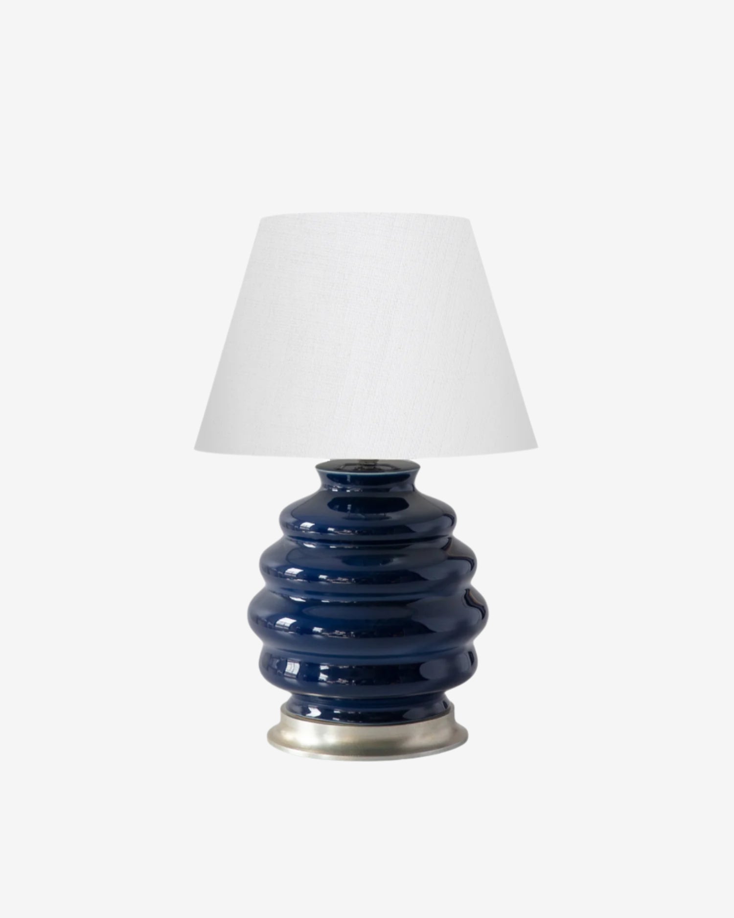 Navy on Warm Silver Stand with 11" Empire Shade