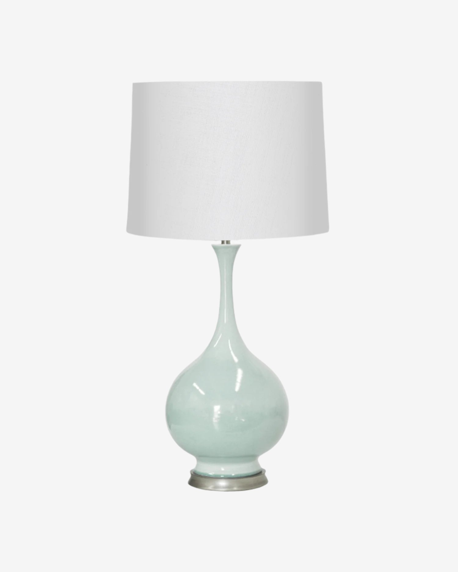 Blue Celadon on Warm Silver Stand with 18" Drum