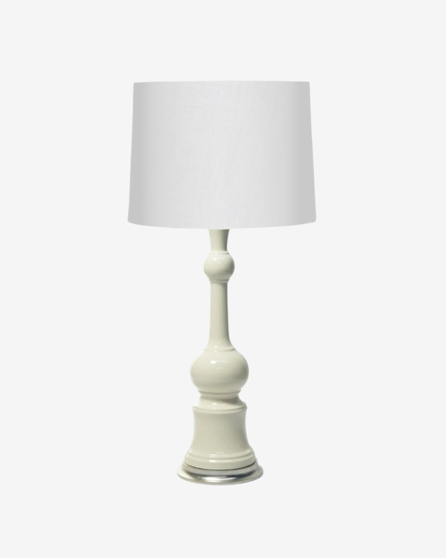 White Parchment on Warm Silver Stand with 14" Drum